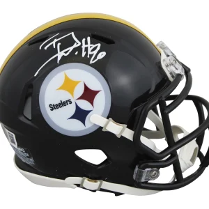 Steelers T.J. Watt Authentic Signed Speed Mini Helmet w/ White Sig BAS Witnessed