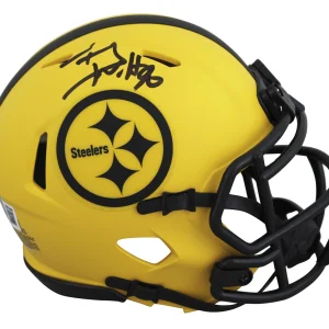 Steelers T.J. Watt Authentic Signed Rave Speed Mini Helmet BAS Witnessed