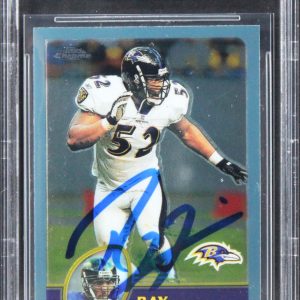 Ravens Ray Lewis Authentic Signed 2003 Topps Chrome #128 Card BAS Slabbed