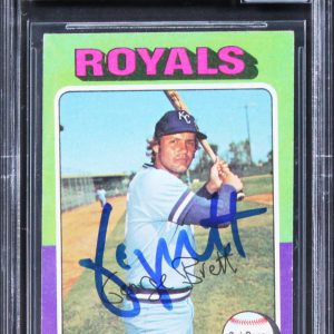 Royals George Brett Signed 1975 Topps #228 Card Auto Graded Mint 10! BAS Slabbed