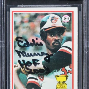 Orioles Eddie Murray Signed 1978 Topps #36 Rookie Card Auto Mint 10! BAS Slabbed