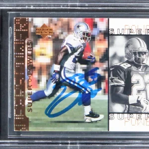 Emmitt Smith Signed 1998 Upper Deck Super Powers #S22 Card Auto 10! BAS Slabbed