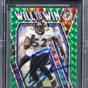 Ray Lewis Signed 2021 Panini Mosaic Will To Win #17 Card Auto GM 10! BAS Slabbed