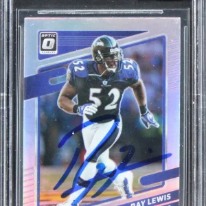 Ravens Ray Lewis Signed 2021 Donruss Optic Holo #131 Card Auto 10! BAS Slabbed