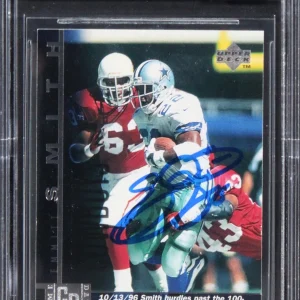 Cowboys Emmitt Smith Signed 1997 Upper Deck #133 Card Auto Grade 10! BAS Slabbed
