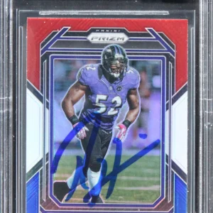 Ravens Ray Lewis Signed 2022 Panini Prizm RWB #27 Card Auto Gem 10! BAS Slabbed