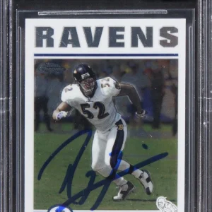 Ravens Ray Lewis Signed 2004 Topps Chrome #87 Card Auto Graded 10! BAS Slabbed