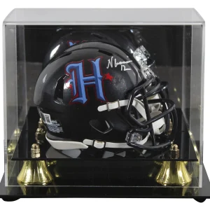 Texans Nico Collins Signed 2024 Alt H-Town Speed Mini Helmet w/ Case BAS Witness