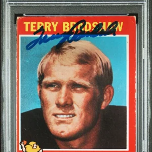 Steelers Terry Bradshaw  Signed 1971 Topps #156 Rookie Card Auto 10! PSA Slab 2