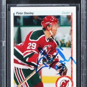 Devils Peter Stastny Authentic Signed 1990 Topps #334 Card BAS Slabbed