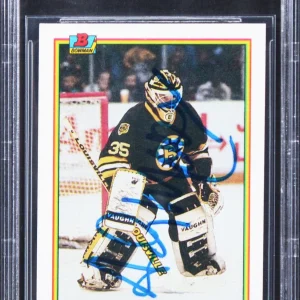 Bruins Andy Moog Authentic Signed 1990 Bowman #35 Card BAS Slabbed 2