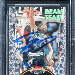 Shaquille O'Neal Signed 1992 Stadium Club Beam Team RC Auto Grade 10 BAS Slab 7