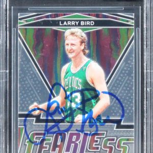 Celtics Larry Bird Signed 2020 Panini Prizm Fearless #4 Card Auto 10! BAS Slab
