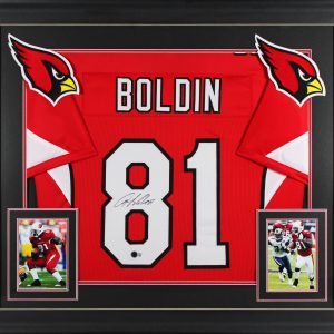 Anquan Boldin Authentic Signed Red Pro Style Framed Jersey BAS Witnessed