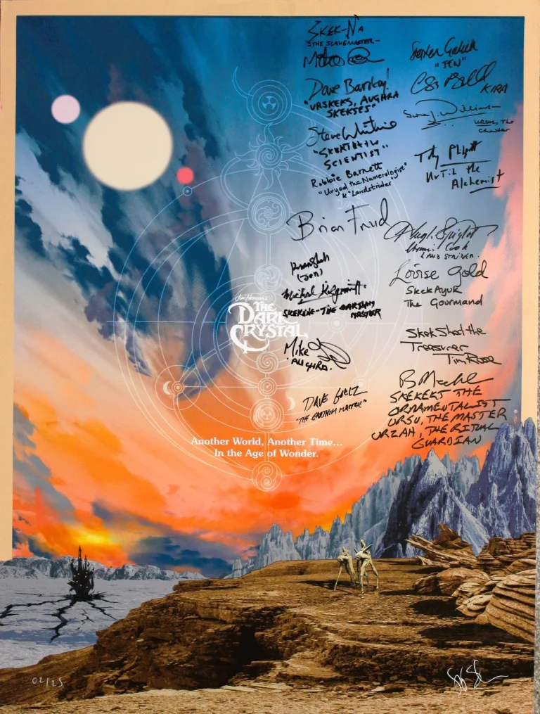 Stunning Autographed The Dark Crystal (Jim Henson) Poster by 16 Performers ACOA