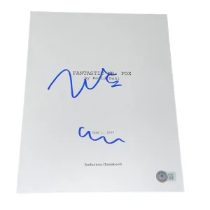 Wes Anderson Signed Autograph Fantastic Mr. Fox Full Movie Script Beckett BAS