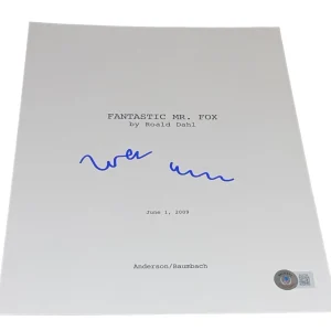 Wes Anderson Signed Autograph Fantastic Mr. Fox Full Movie Script Beckett BAS B