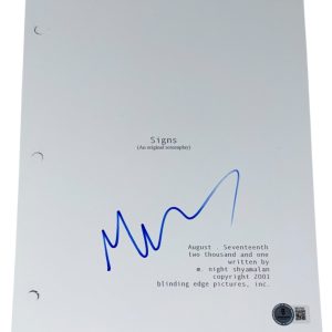 M. Night Shyamalan Signed Autograph Signs Full Movie Script Screenplay Beckett