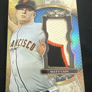 2013 Topps Triple Threads Unity Jumbo Relics Sapphire /3 Matt Cain #TTUJR-MCA2