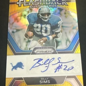 2023 Panini Prizm Billy Sims Flashback Autographs #FA-BS GOLD 2/10 Detroit
