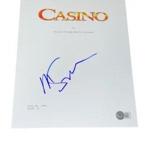 Martin Scorsese Signed Autograph Casino Full Movie Script DeNiro Beckett BAS COA