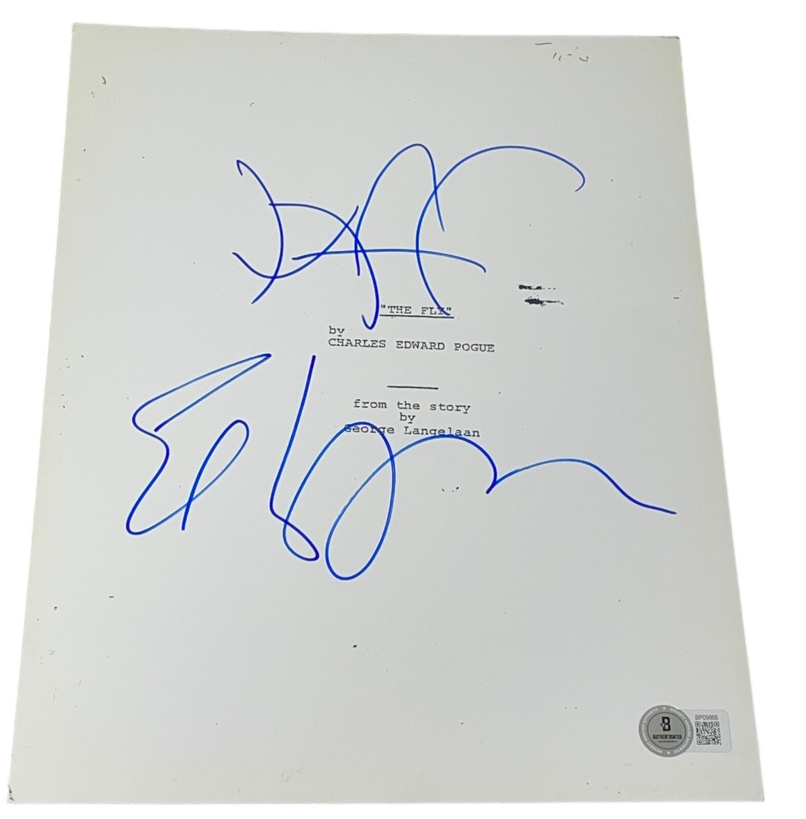 El Jeff Script Jeff Goldblum Signed Autograph The Fly Movie Script Screenplay Beckett ...