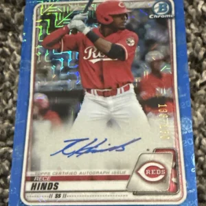 2020 Bowman Chrome Mega Rece Hinds BLUE Mojo Refractor Auto Reds /150