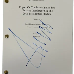 Donald Trump Signed Full Mueller Report 2016 Authentic Autograph Beckett LOA
