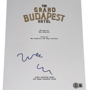 Wes Anderson Signed Autograph The Grand Budapest Hotel Script Screenplay Beckett
