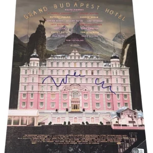 Wes Anderson Signed Autograph The Grand Budapest Hotel 12x18 Poster Beckett BAS