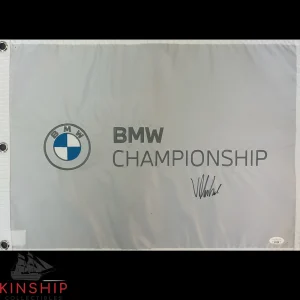 Viktor Hovland signed BMW Championship Golf Flag JSA COA PGA Auto G105
