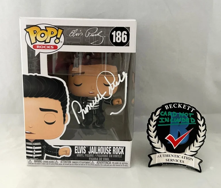 Priscilla Presley Signed Funko Pop Elvis Presley Jailhouse Rock Beckett BAS COA