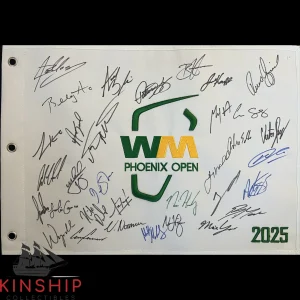 2025 Multi Signed WMO Waste Management Phoenix Open Golf Flag Homa Wyndham G126