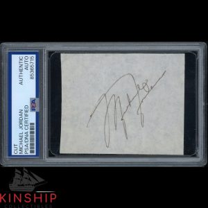 Michael Jordan signed Cut PSA DNA Slabbed Vintage Full Auto Basketball HOF K32