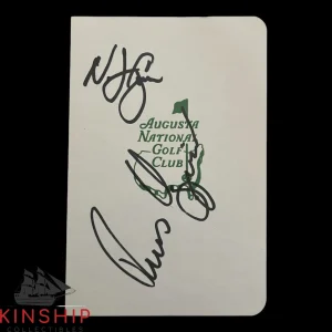 Nicolai & Rasmus Hojgaard signed Masters Scorecard JSA COA Golf Auto Z2048