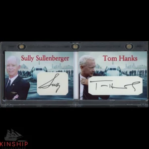Tom Hanks & Sully Sullenberger signed Cut Custom Booklet JSA COA Hudson Z2053