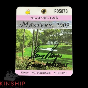 Gary Player signed 2009 Masters Badge JSA COA Inscribed "Final Masters" Z2169