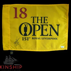 Brian Harman signed 2023 151st British Open Pin Flag JSA COA Golf Auto G136