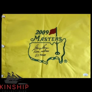 Gary Player signed 2009 Masters Flag JSA COA Inscribed 52 Times Golf Auto G137