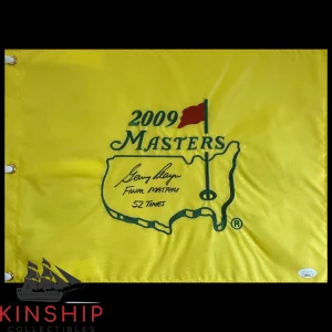Gary Player signed 2009 Masters Flag JSA COA Inscribed 52 Times Golf Auto G139