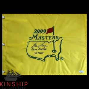 Gary Player signed 2009 Masters Flag JSA COA Inscribed 52 Times Golf Auto G141
