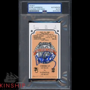 Ryne Sandberg signed 1984 All Star Game Ticket PSA DNA Slab Cubs HOF Auto C3926