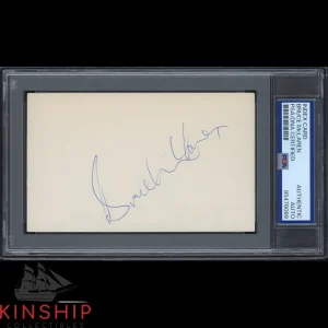 Bruce McLaren signed 3x5 Index Card PSA DNA Slab Vintage Racing Auto C3944