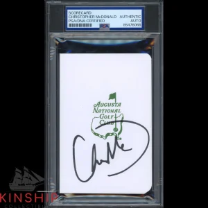 Christopher McDonald signed Masters Scorecard PSA DNA Slab Happy Gilmore C3957