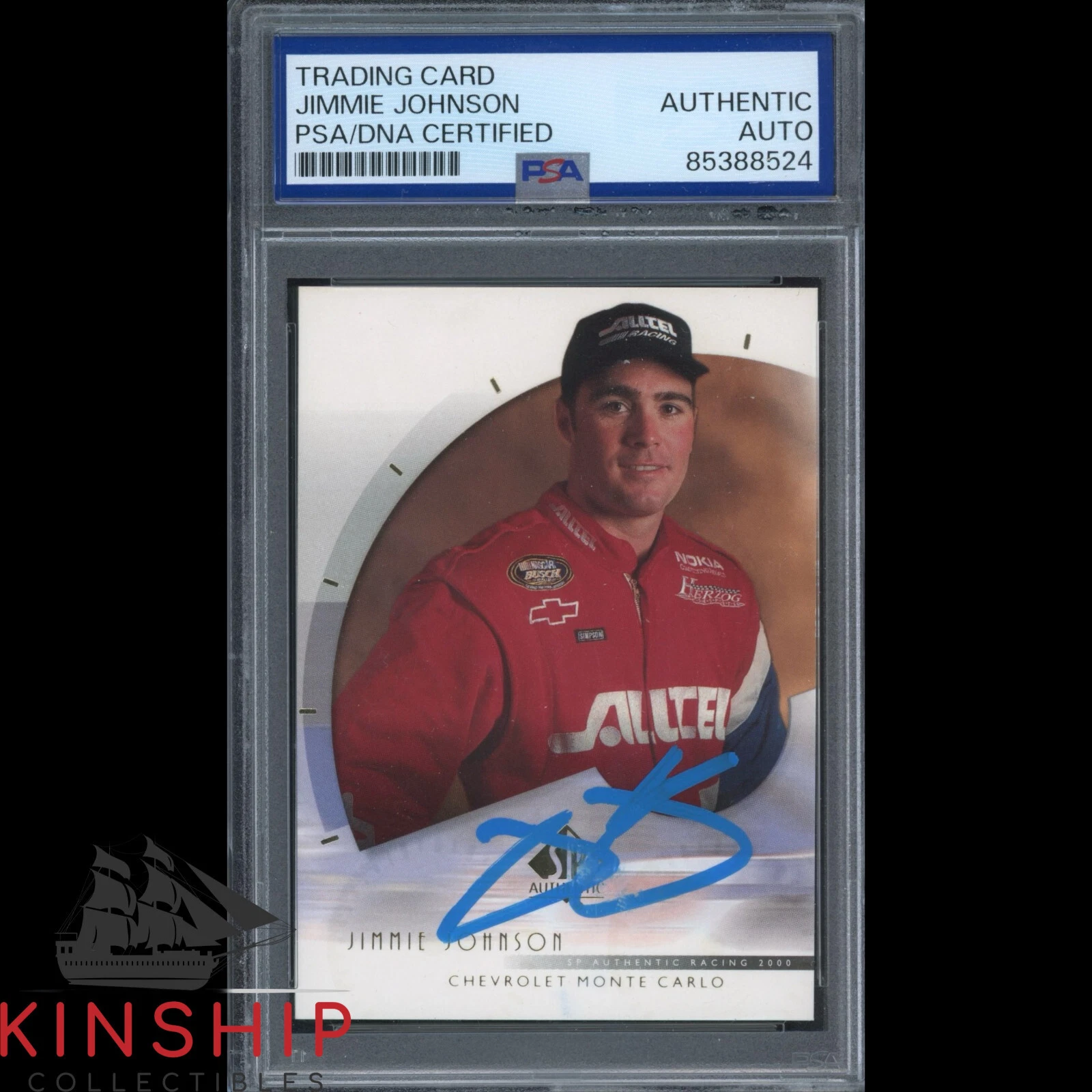 Jimmy Johnson Rookie Card Jimmie Johnson signed 2000 Upper Deck SP Rookie Card PSA DNA Slab ...