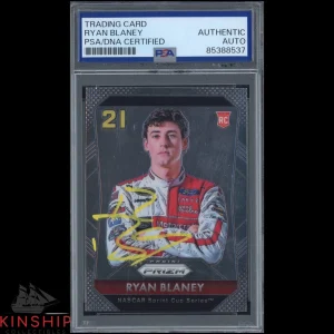 Ryan Blaney signed 2016 Panini Prizm Rookie Card PSA DNA Slab NASCAR Auto C4061