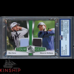Max Homa & Maverick McNealy signed Game Used Card PSA DNA Slab Golf Auto C4078