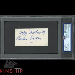 Barbara Walters signed cut PSA DNA Slabbed Rare TV News Auto C4170