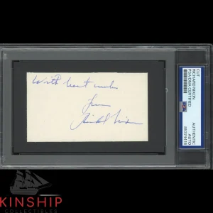 President Richard Nixon signed Inscribed Cut PSA DNA Slabbed Auto C4327