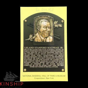 Lee MacPhail signed Yellow HOF Plaque JSA COA Baseball Auto Z2236